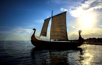 Viking burial with ashes